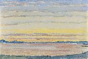 Ferdinand Hodler Sonnenuntergang am Genfersee oil on canvas